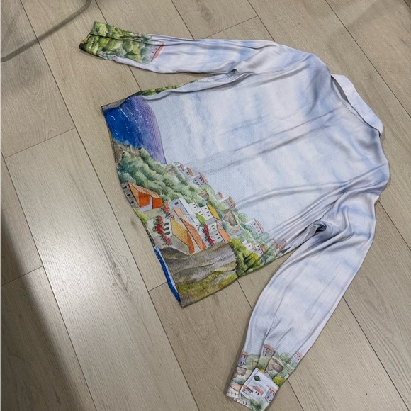 Rachel Zoe Coastal Print Button Down Shirt - Picture 4 of 7